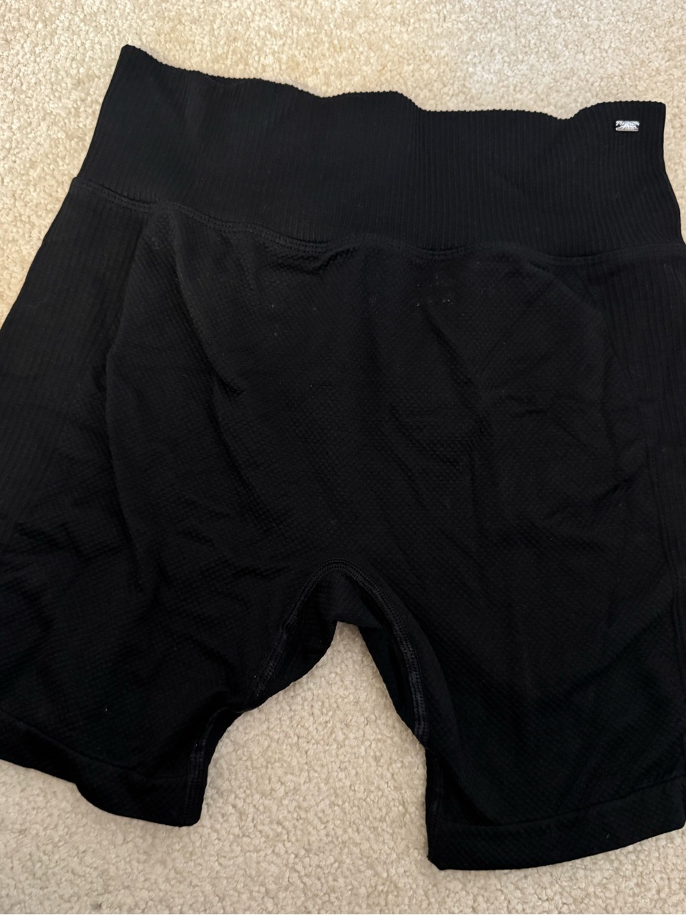 PINK Victoria's Secret Black High-Waist Athletic Bike Shorts